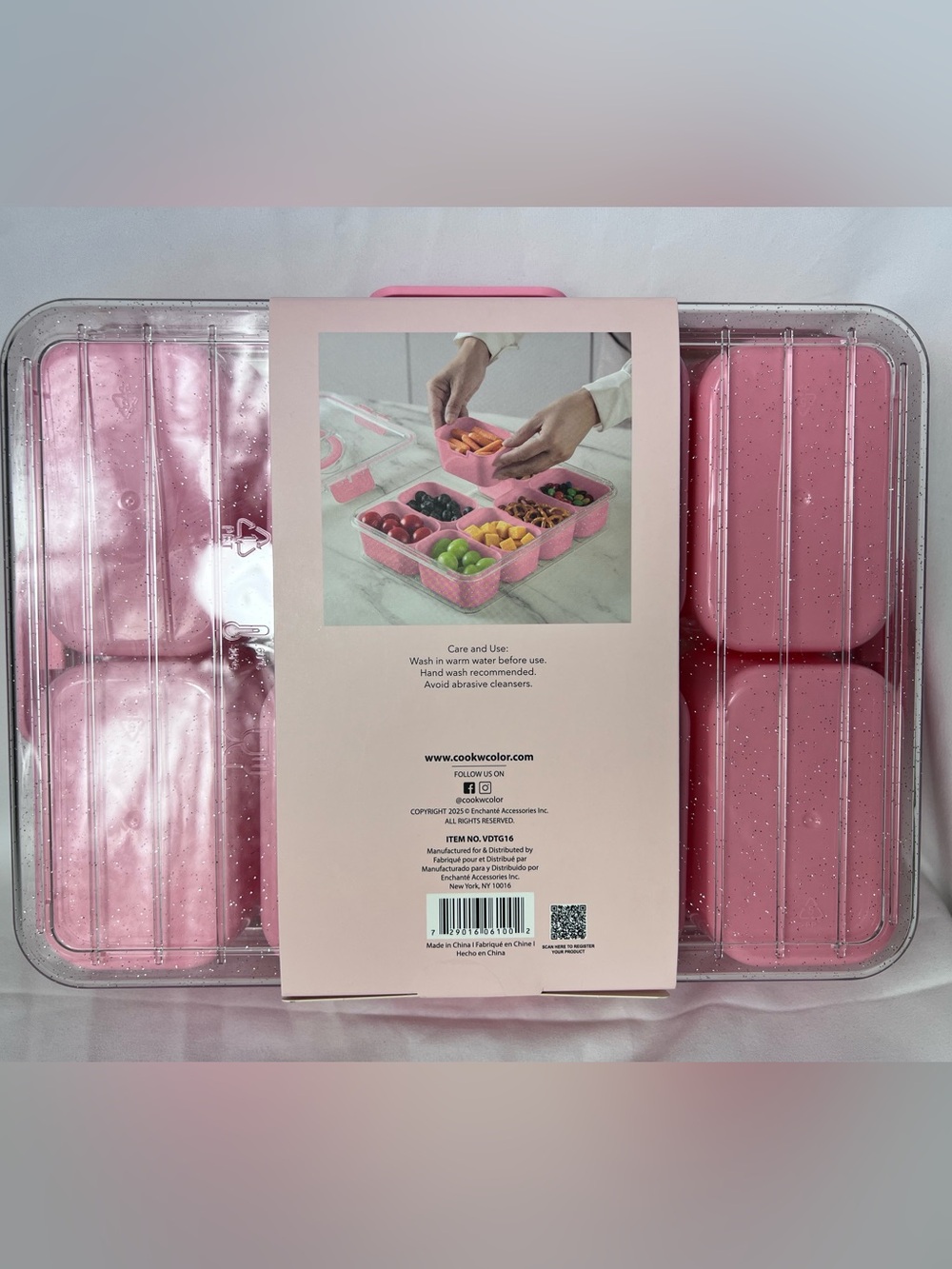 CWC Pink On-The-Go Snack Box - 8 Compartment - Picture 5 of 8